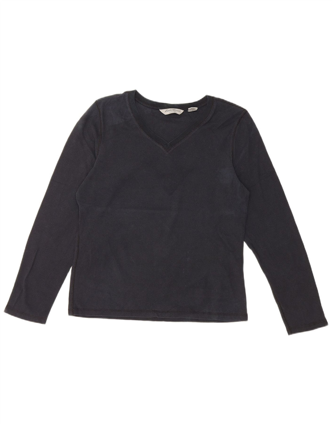 EDDIE BAUER Top pentru femei cu mânecă lungă UK 14 Bumbac mediu negru