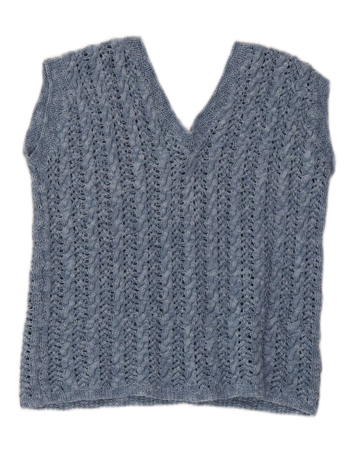 VINTAGE Womens Crop Vest Tank Top UK 14 Medium Blue Vintage Vintage and Second-Hand Vintage from Messina Hembry 
