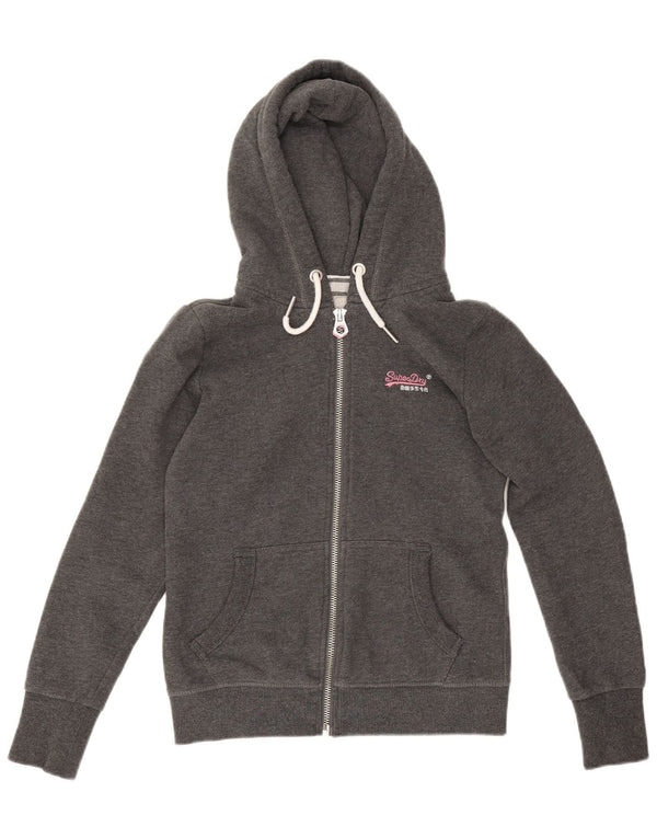 Pulover Superdry pentru femei cu fermoar, UK 10, bumbac cu pete gri mici