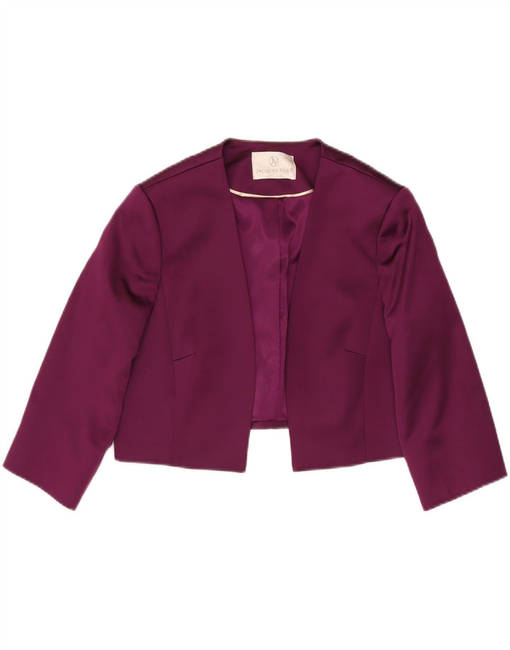 JACQUES VERT Womens 3/4 Sleeve Bolero Jacket UK 14 Medium Purple Polyester Vintage Jacques Vert and Second-Hand Jacques Vert from Messina Hembry 