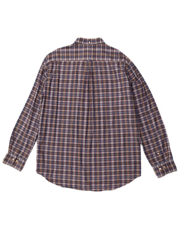 Cămașă GANT pentru bărbați, cu tăiere obișnuită, mărimea 43/44 17 1/2 XL, bumbac cu carouri bleumarin