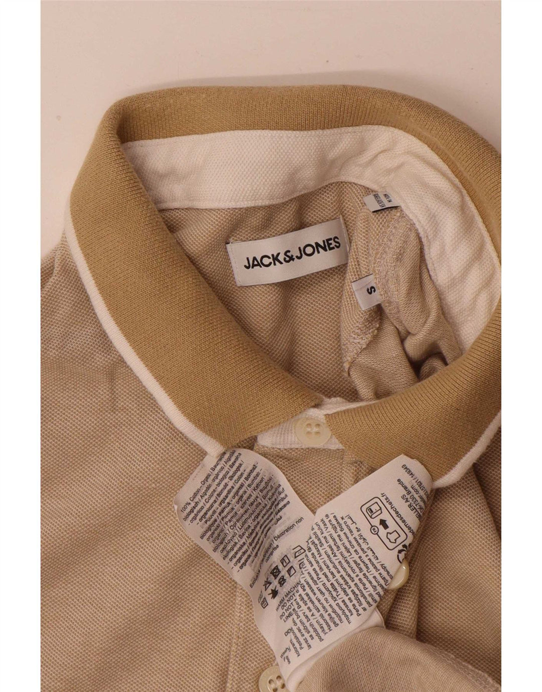 Tricou polo Jack & Jones pentru bărbați, bumbac, bej mic