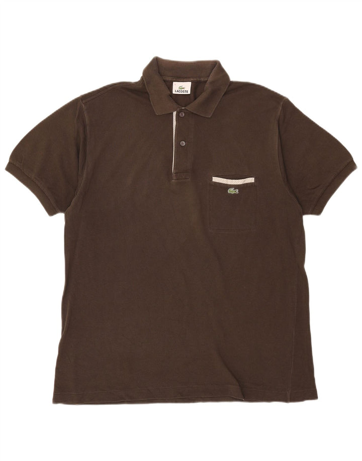 Tricou polo Lacoste pentru bărbați mărimea 5 mare, bumbac maro