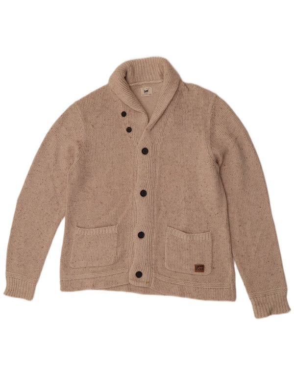 Pulover cardigan pentru bărbați Lee, bumbac cu pete, bej mediu