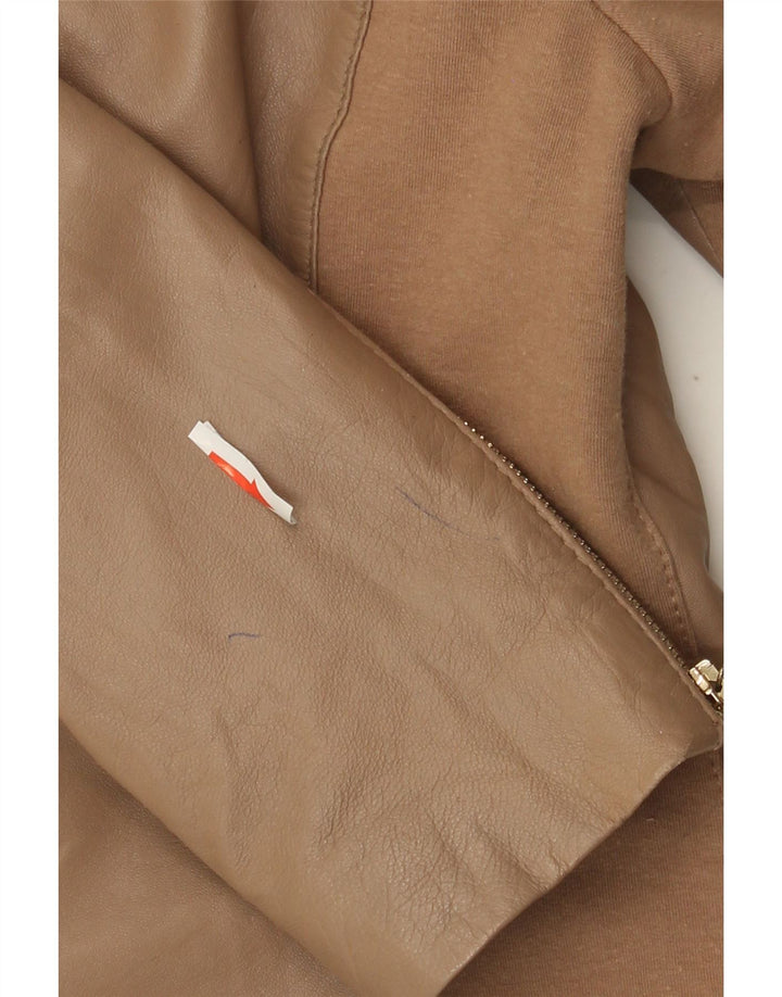 Jachetă Biker din piele pentru femei Liu Jo IT 44 Medium Beige Piele