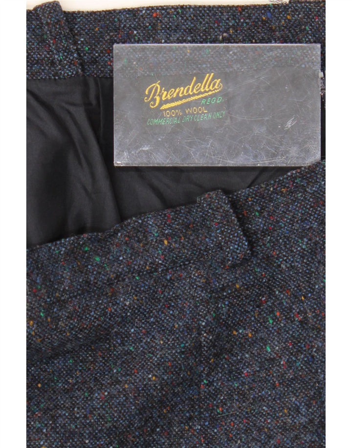 BRENDELLA Womens Pencil Skirt W34 Large  Navy Blue Flecked Wool Vintage Brendella and Second-Hand Brendella from Messina Hembry 