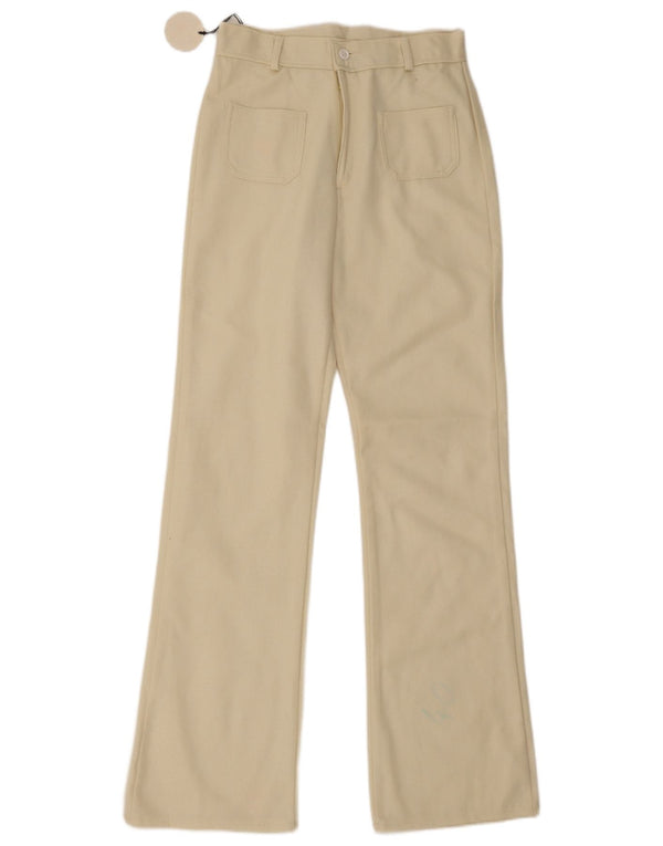 Pantaloni casual de damă Vintage Bootcut IT 40 Small W26 L32 Bej