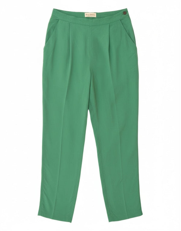 Pantaloni chino vintage cu talie înaltă pentru femei IT 46 Large W28 L29 Green