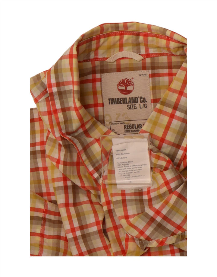 Cămașă TIMBERLAND Grant Fit Regular Fit pentru bărbați, carouri mari, portocalii