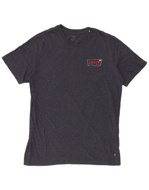 Tricou pentru bărbați Levi's Top mediu din bumbac cu pete albastru bleumarin