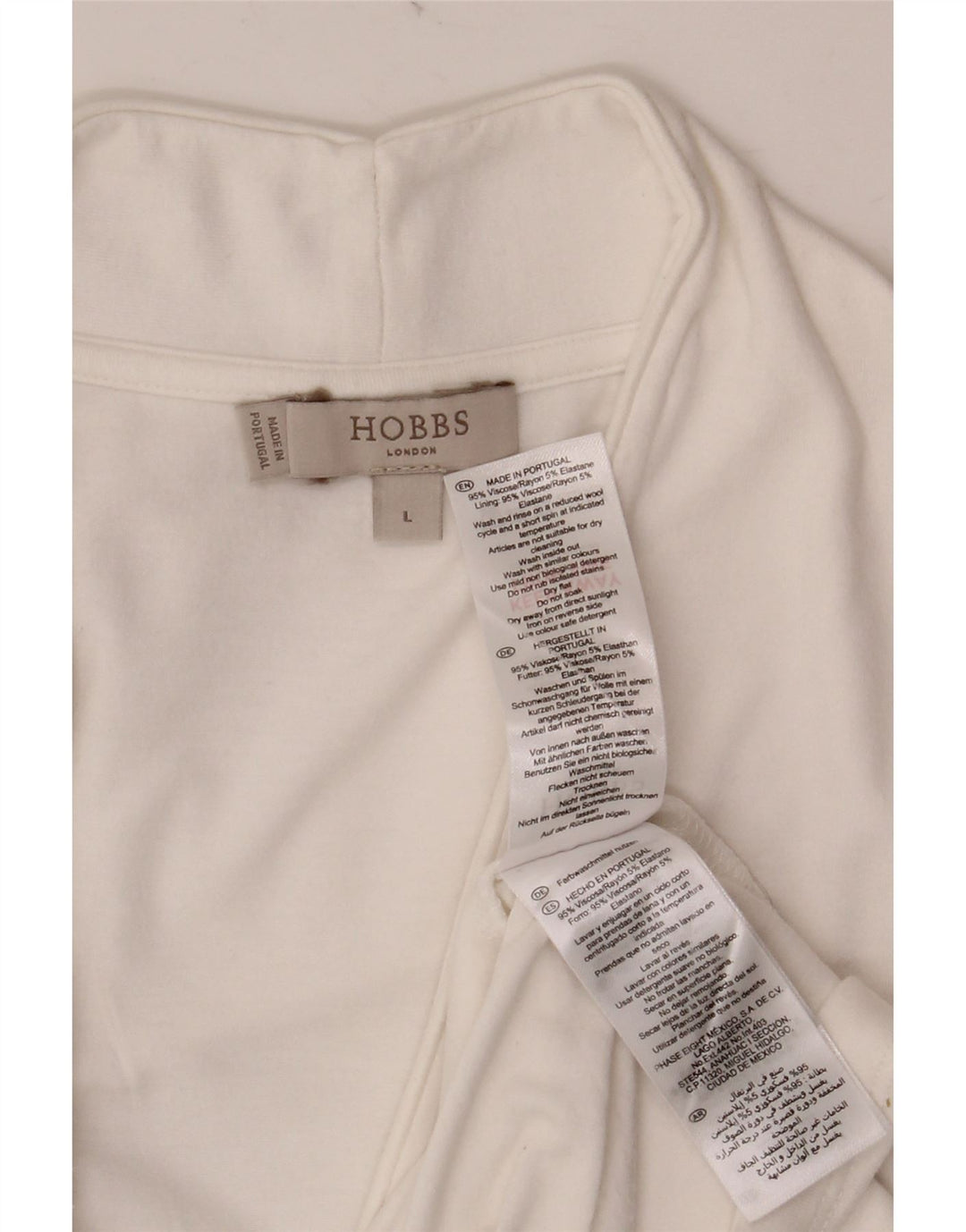 HOBBS Top pentru femei cu mânecă lungă UK 14, mare, albă, viscoză