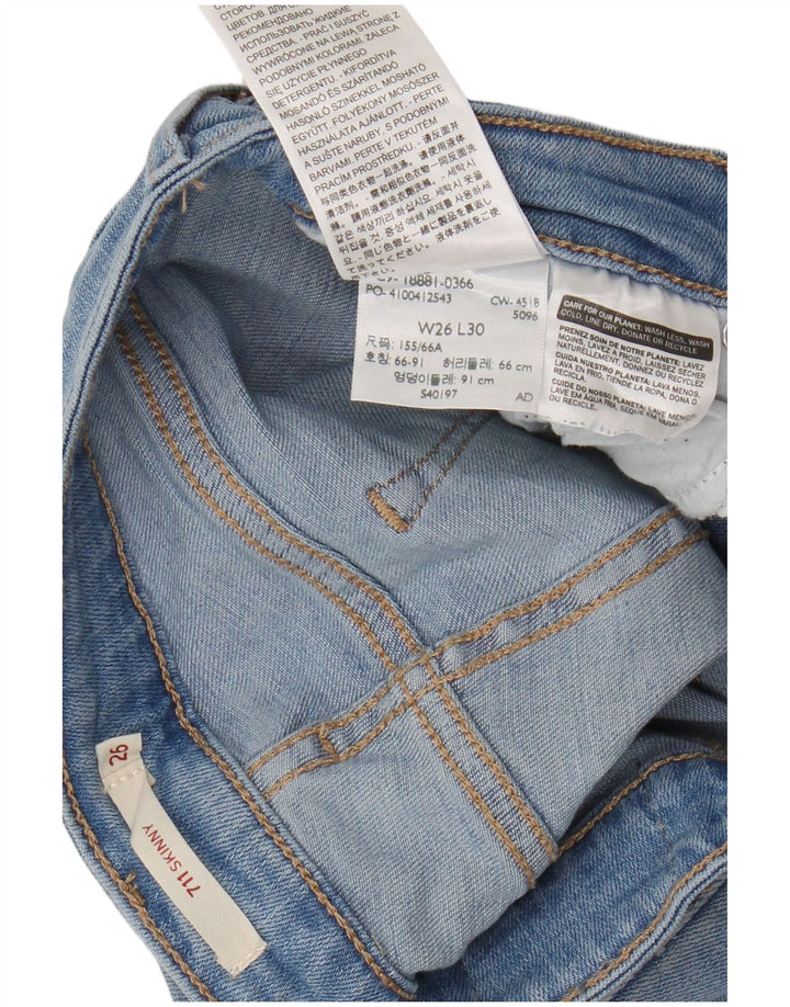 Blugi skinny 711 pentru femei LEVI'S W26 L30 bumbac albastru