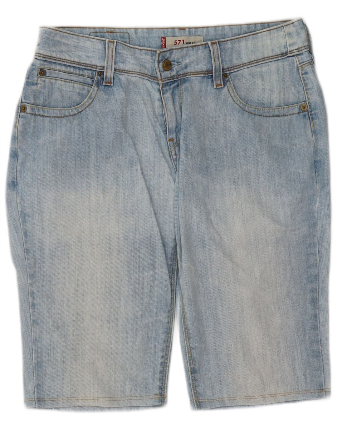 Pantaloni scurți Levi's 571 Slim Fit din denim W31, bumbac albastru mediu