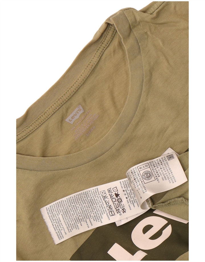 Tricou grafic Levi's pentru bărbați Top mic din bumbac kaki