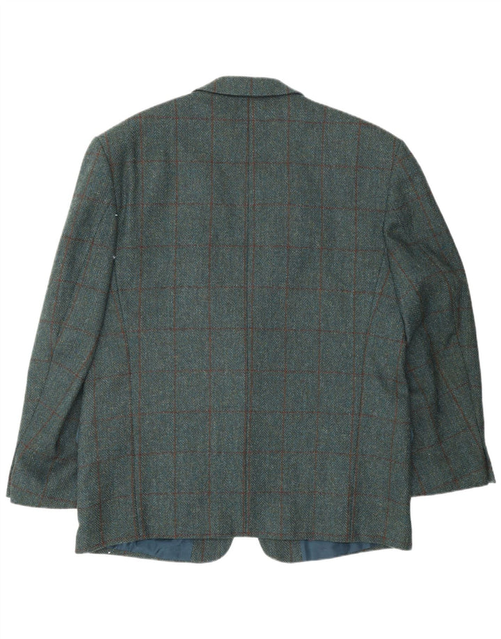 Blazer pentru bărbați Canda cu 2 nasturi, UK 40, lână nouă, în carouri, albastră