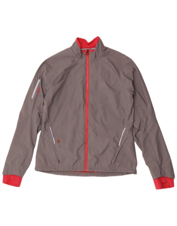 Jachetă de trening pentru femei Adidas UK 16, mare, gri, poliester color bloc
