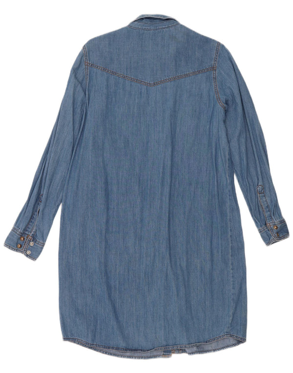 Rochie cămașă din denim pentru femei Marks & Spencer UK 12 Bumbac albastru mediu