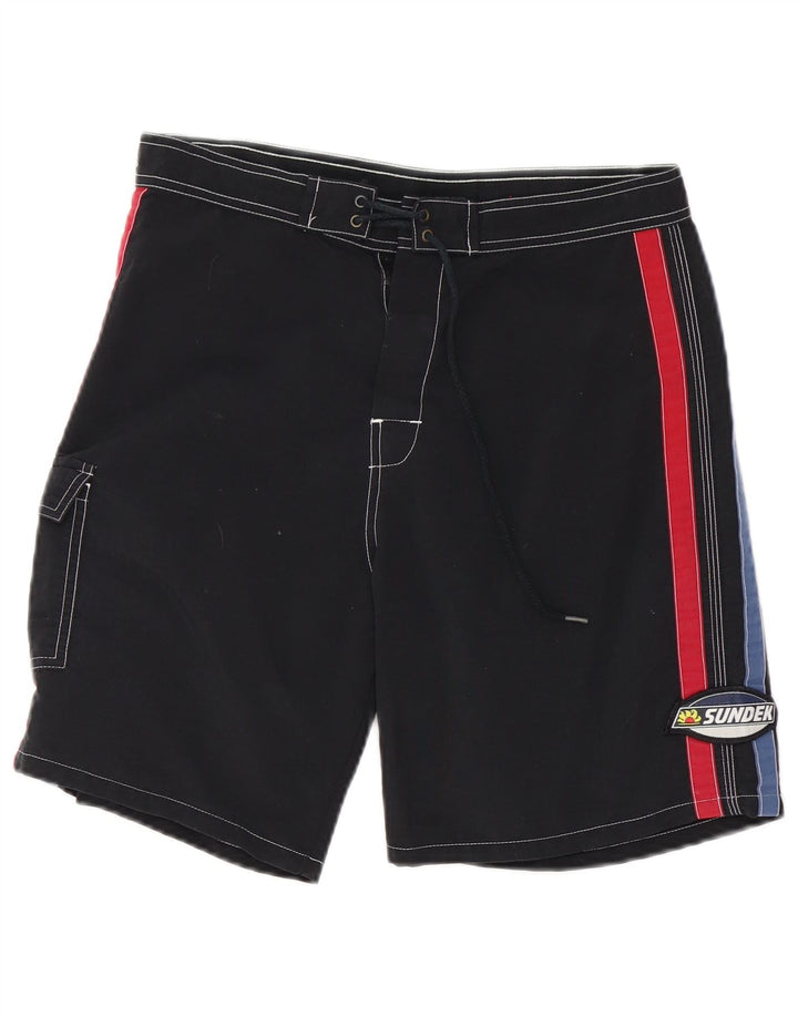 Sundek Pantaloni scurți de înot pentru bărbați, negru mediu, nailon color bloc