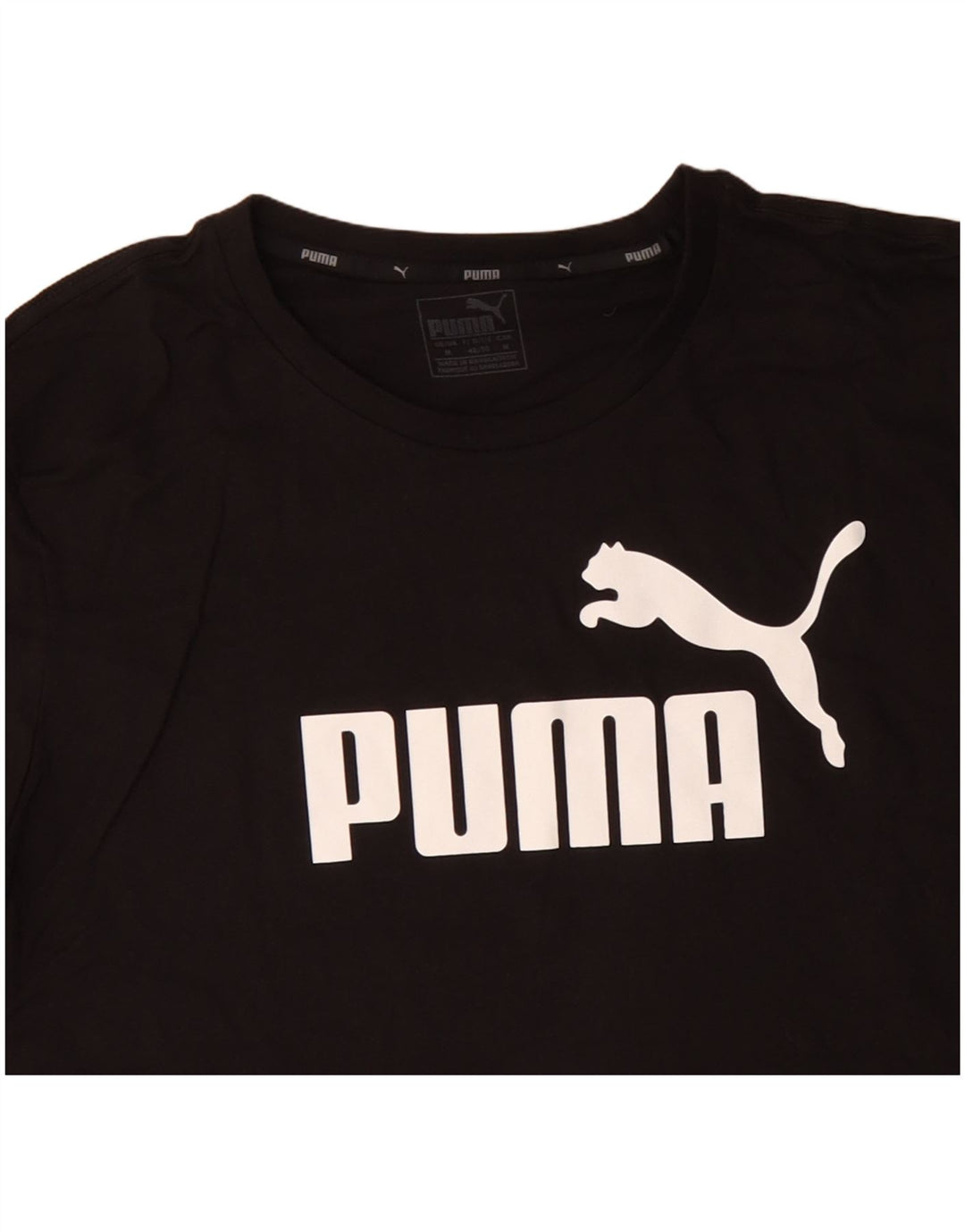 Tricou grafic PUMA pentru bărbați Top mediu din bumbac negru
