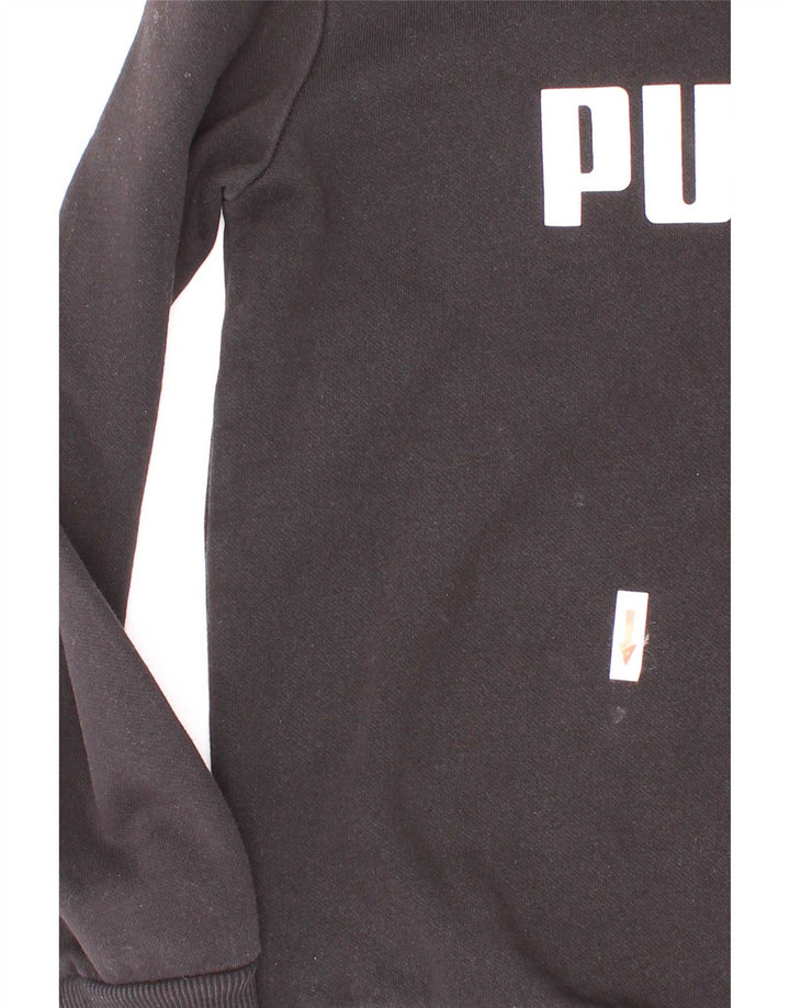 Puma Băieți Pulover Grafic Pulover 7-8 Ani Bumbac Negru