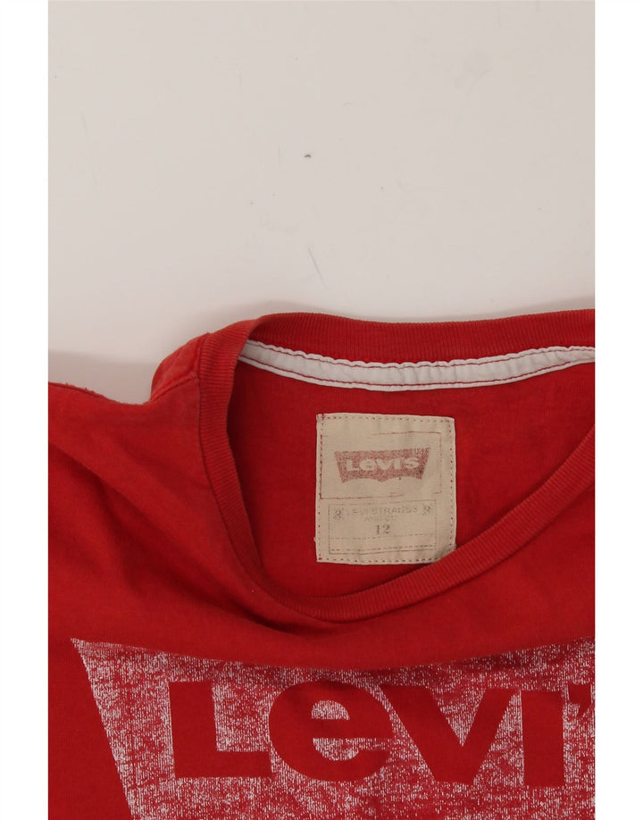 LEVI'S Boys Graphic T-Shirt Top 11-12 Years Red Vintage Levi's and Second-Hand Levi's from Messina Hembry 