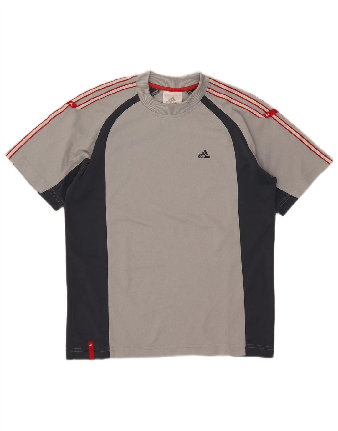 Tricou pentru băieți Adidas Top 11-12 ani Gri poliester color bloc