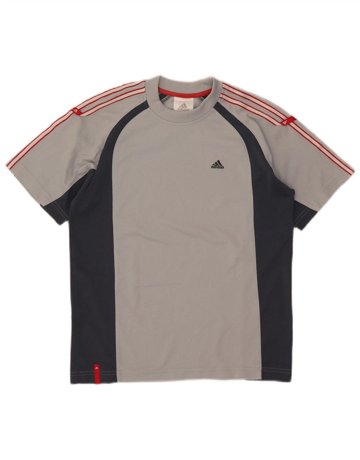 Tricou pentru băieți Adidas Top 11-12 ani Gri poliester color bloc