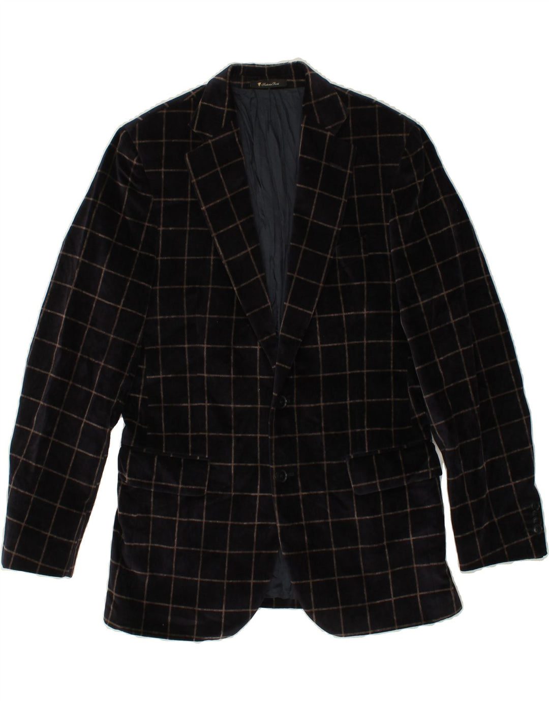 ERMENEGILDO ZEGNA Sacou blazer pentru bărbați cu 2 nasturi IT 46 Mic, bleumarin, carouri