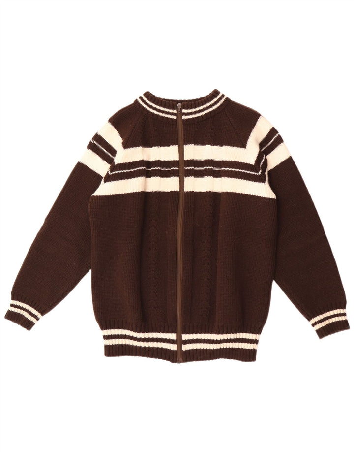 Cardigan Vintage pentru bărbați, cu dungi mici, maro