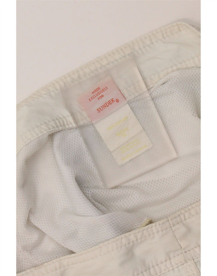 Sundek Pantaloni scurți de înot pentru bărbați, nailon, alb, mari