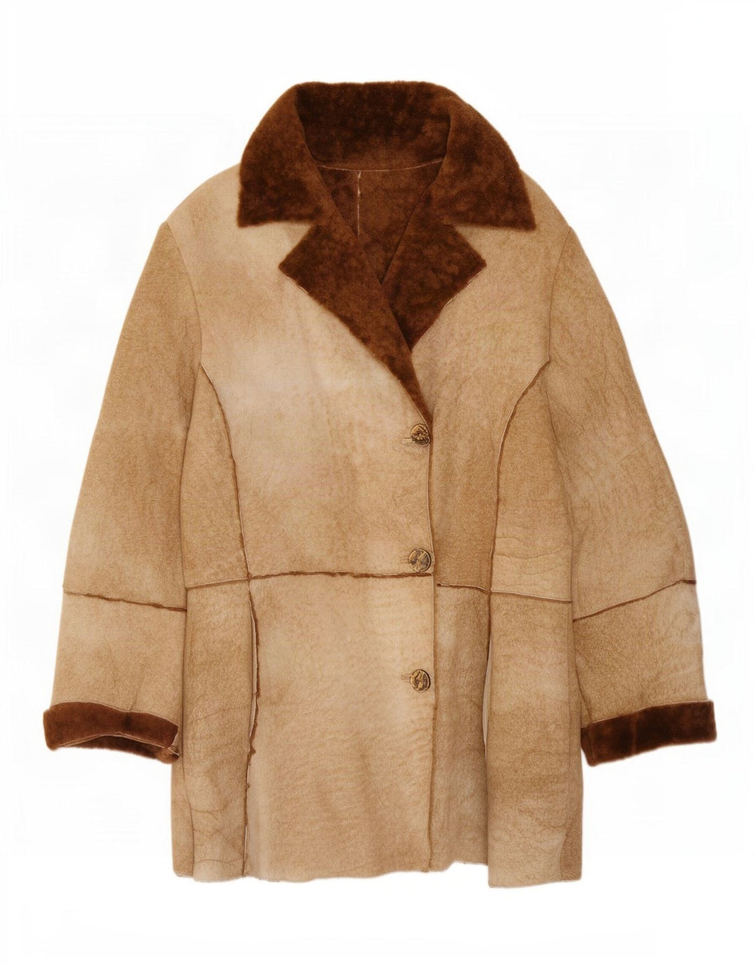 Jachetă vintage pentru femei din shearling UK 14 maro mediu