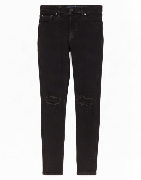 Hollister Womens Stretch Distressed Skinny Jeans W31 L29 Black Cotton