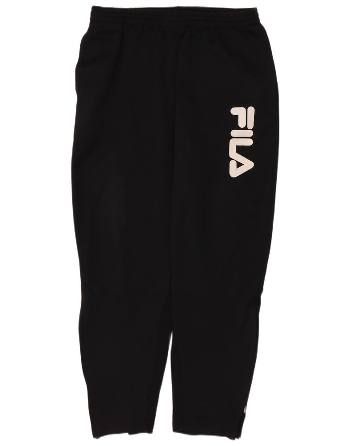 Pantaloni de trening Fila Graphic pentru bărbați, poliester mediu negru