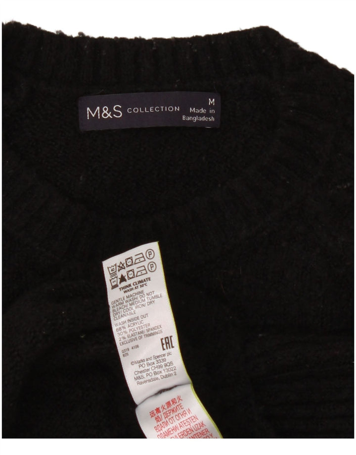 Pulover pentru femei Marks & Spencer Crop Crew Deck Pulover UK 14 Medium Negru