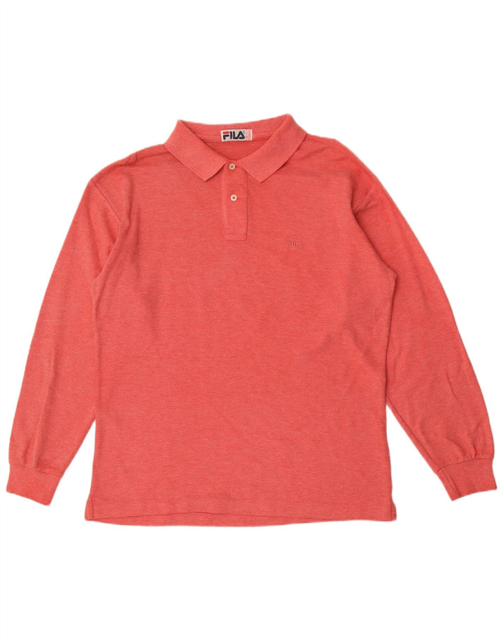 Tricou polo Fila Bărbați cu mânecă lungă IT 50 Bumbac Roșu Mediu