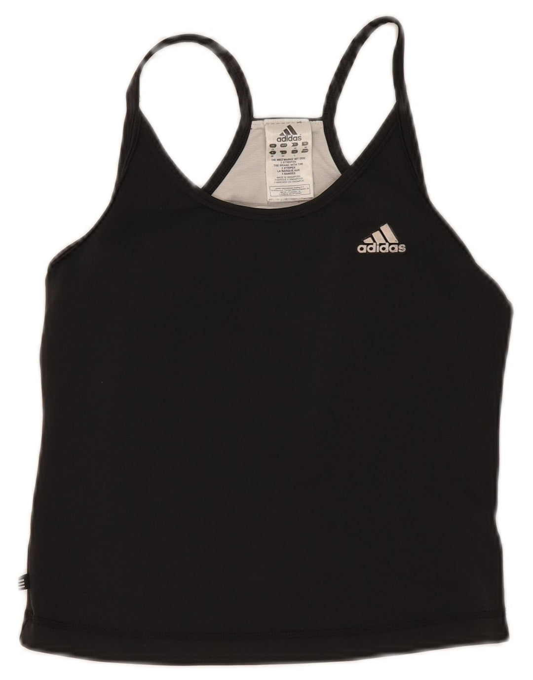 Vest Crop Top pentru femei Adidas UK 12 Poliester mediu negru