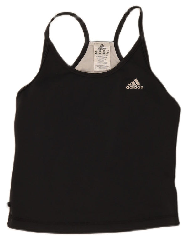 Vest Crop Top pentru femei Adidas UK 12 Poliester mediu negru