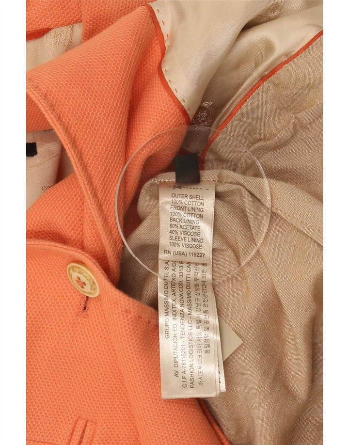 Jachetă Blazer Femei Massimo Dutti cu 1 nasture EU 38 Bumbac portocaliu mic