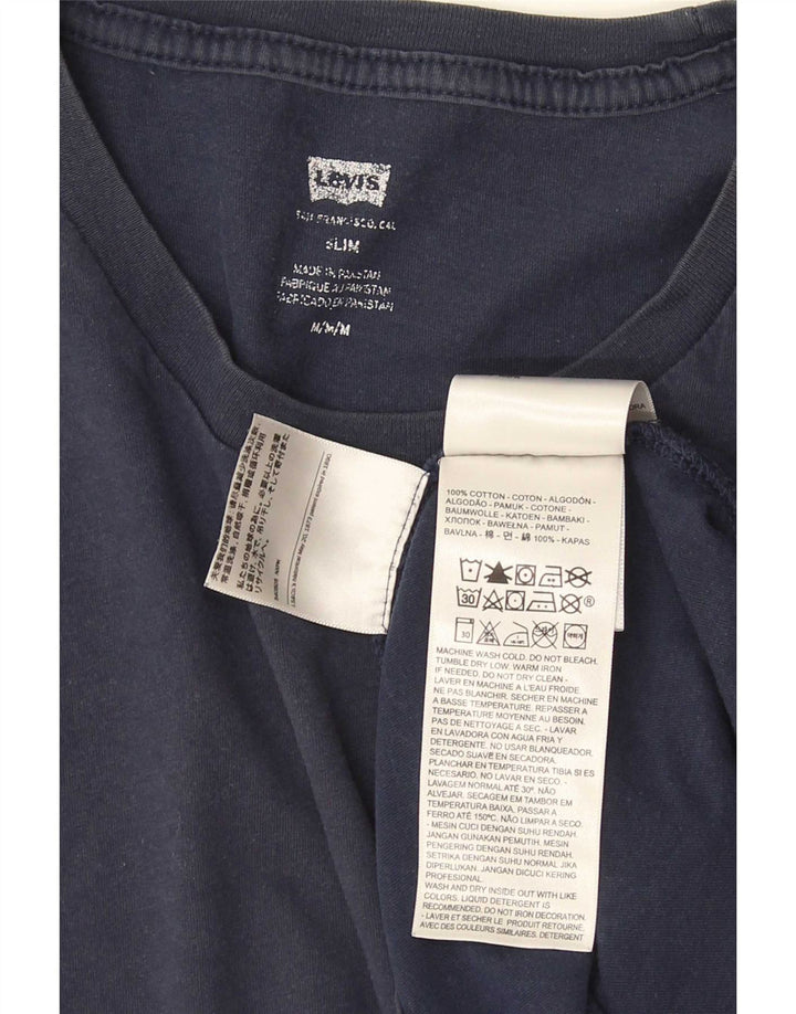 Tricou pentru bărbați Levi's Slim Fit Top mediu din bumbac bleumarin