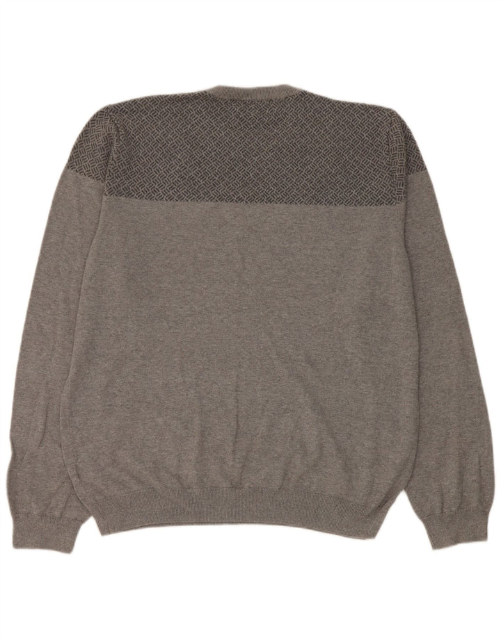 Pulover pentru bărbați, cu decolteu rotund, croit, XL, gri