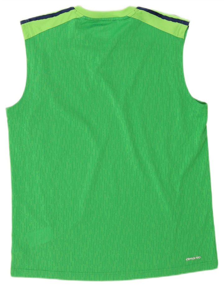 Vest Top Climacool Adidas pentru bărbați, mare, verde, poliester color bloc