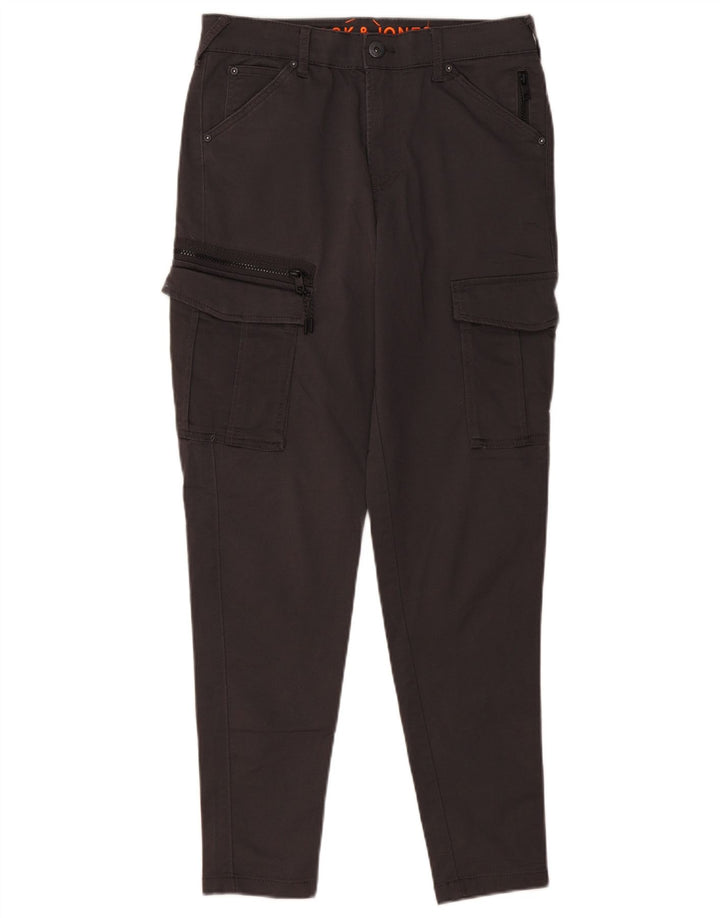 Pantaloni cargo subțiri pentru bărbați JACK & JONES L30 L30 bumbac gri