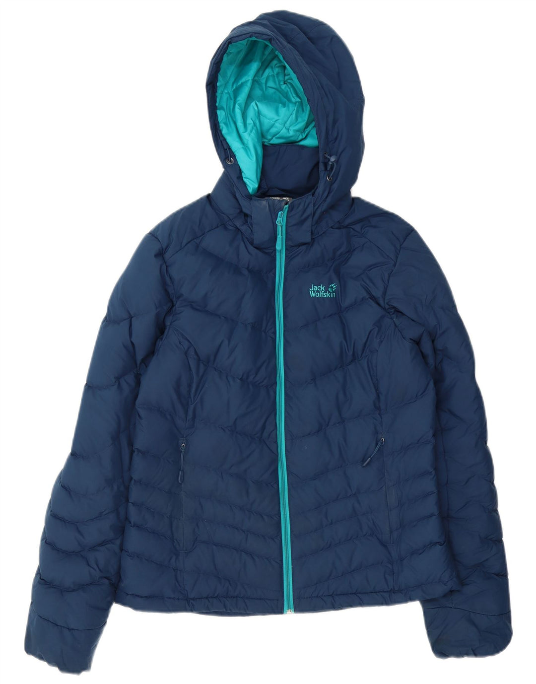 Jack Wolfskin Jachetă căptușită cu glugă pentru femei UK 8/10 Poliester bleumarin mic