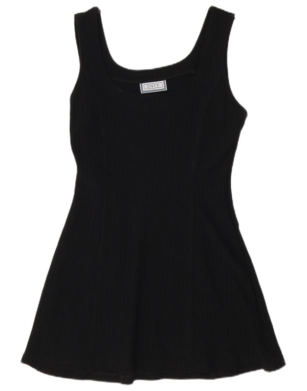 Rochie în formă de A fără mâneci Onyx pentru femei UK 12 Poliamidă neagră medie