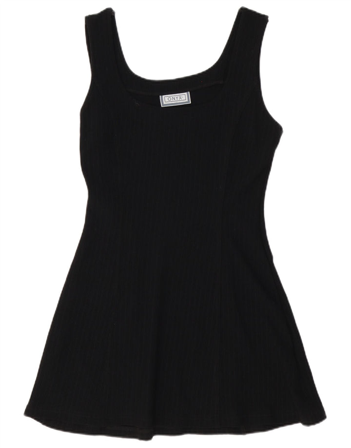 Rochie în formă de A fără mâneci Onyx pentru femei UK 12 Poliamidă neagră medie