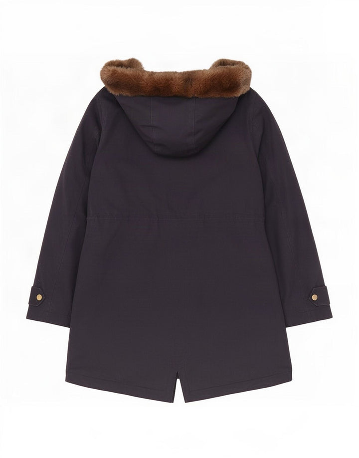 Jachetă parka cu glugă pentru femei Jules UK 10 mic bumbac bleumarin