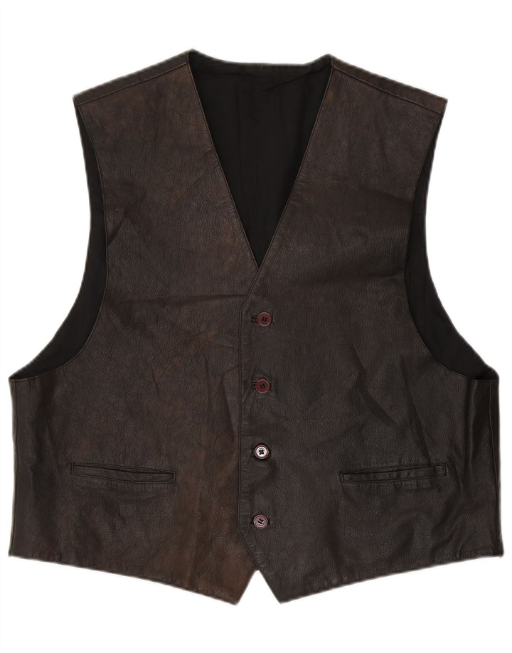 Vestă din piele pentru bărbați VINTAGE IT 56 XL maro