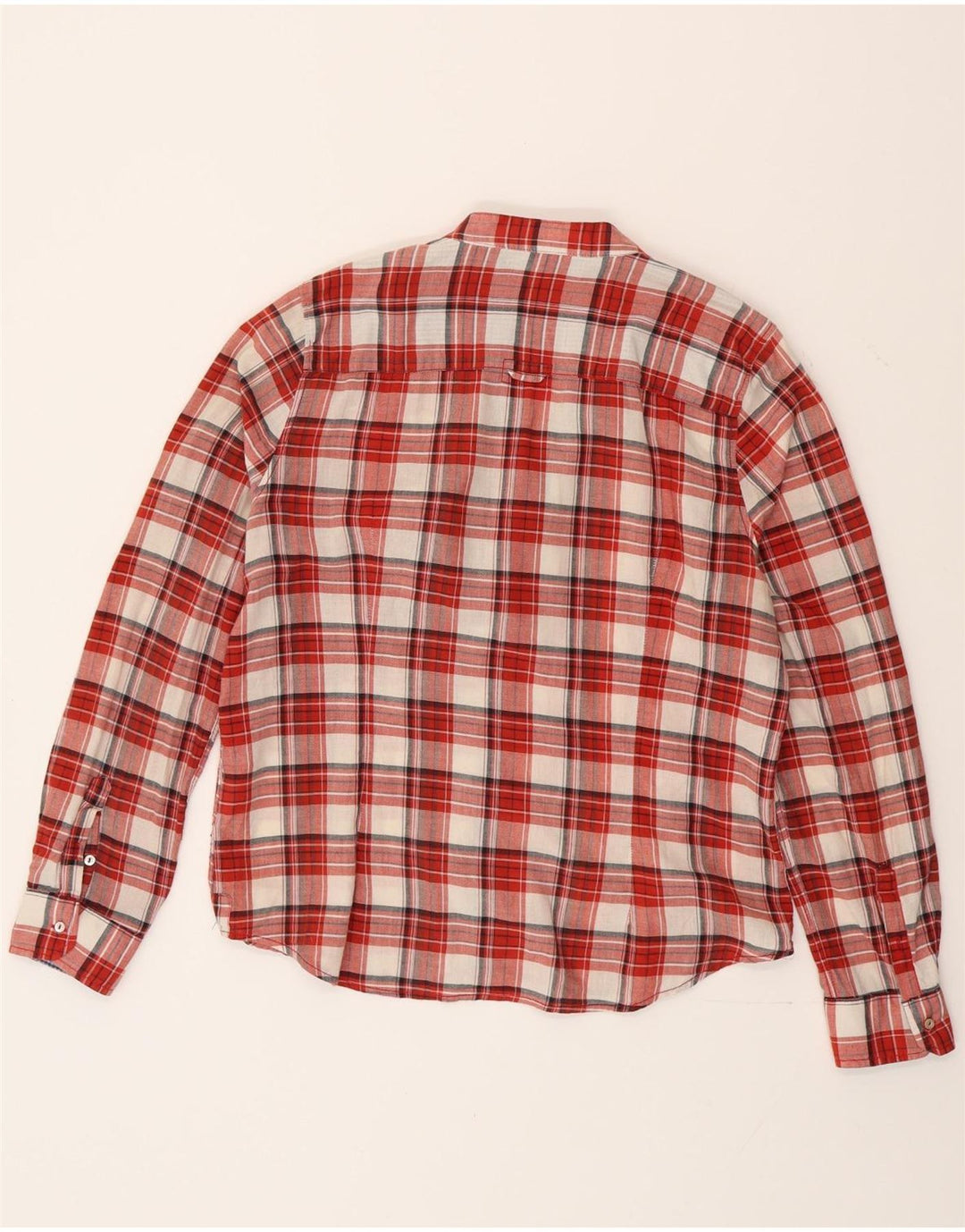 Cămașă pentru femei Zara cu volane în față UK 18 XL, bumbac roșu cu carouri