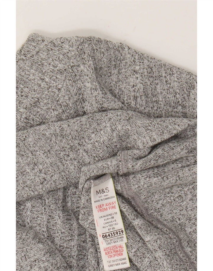 Pulover pentru femei Marks & Spencer cu decolteu rotund UK 10 mic, gri, pete