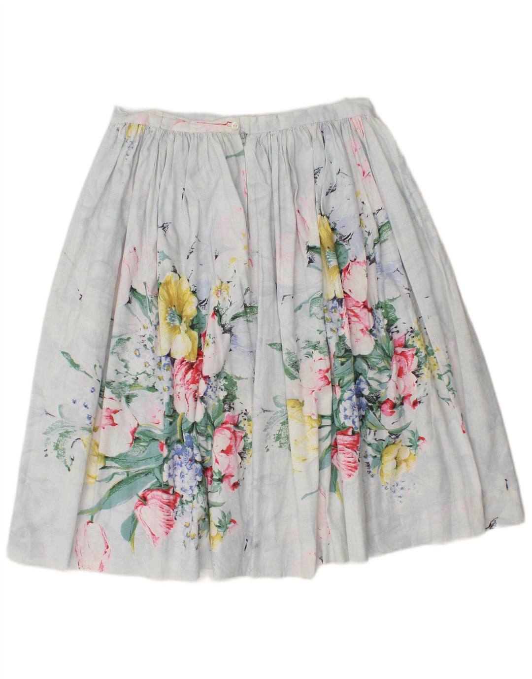 Fustă A-Line plisată Vintage pentru femei W30 Medium White Floral